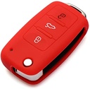 VOLKSWAGEN 3 BUTTONS REMOTE SILICONE CASE - RED