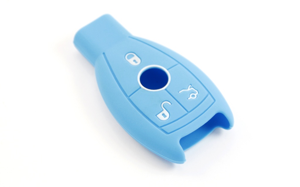 [MRFS-A] MERCEDES 3 BUTTONS KEYLESS REMOTE SILICONE CASE - BLUE
