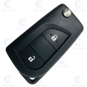MANDO PLEGABLE 2 BOTONES TOYOTA PARA YARIS, AYGO 2015+ (89070-0D330) CRYPTO 128 BITS AES 433MHZ ASK - ORIGINAL - 